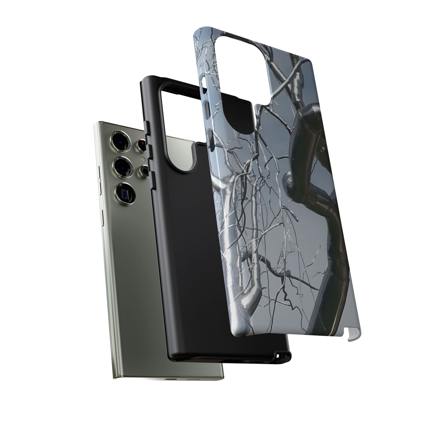 Phone Case - Durable Phone Protector with Bold Metal Nature-inspired Design