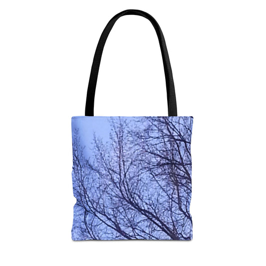 Tote Bag - Nature-Inspired - Tree Silhouette against Blue Sky