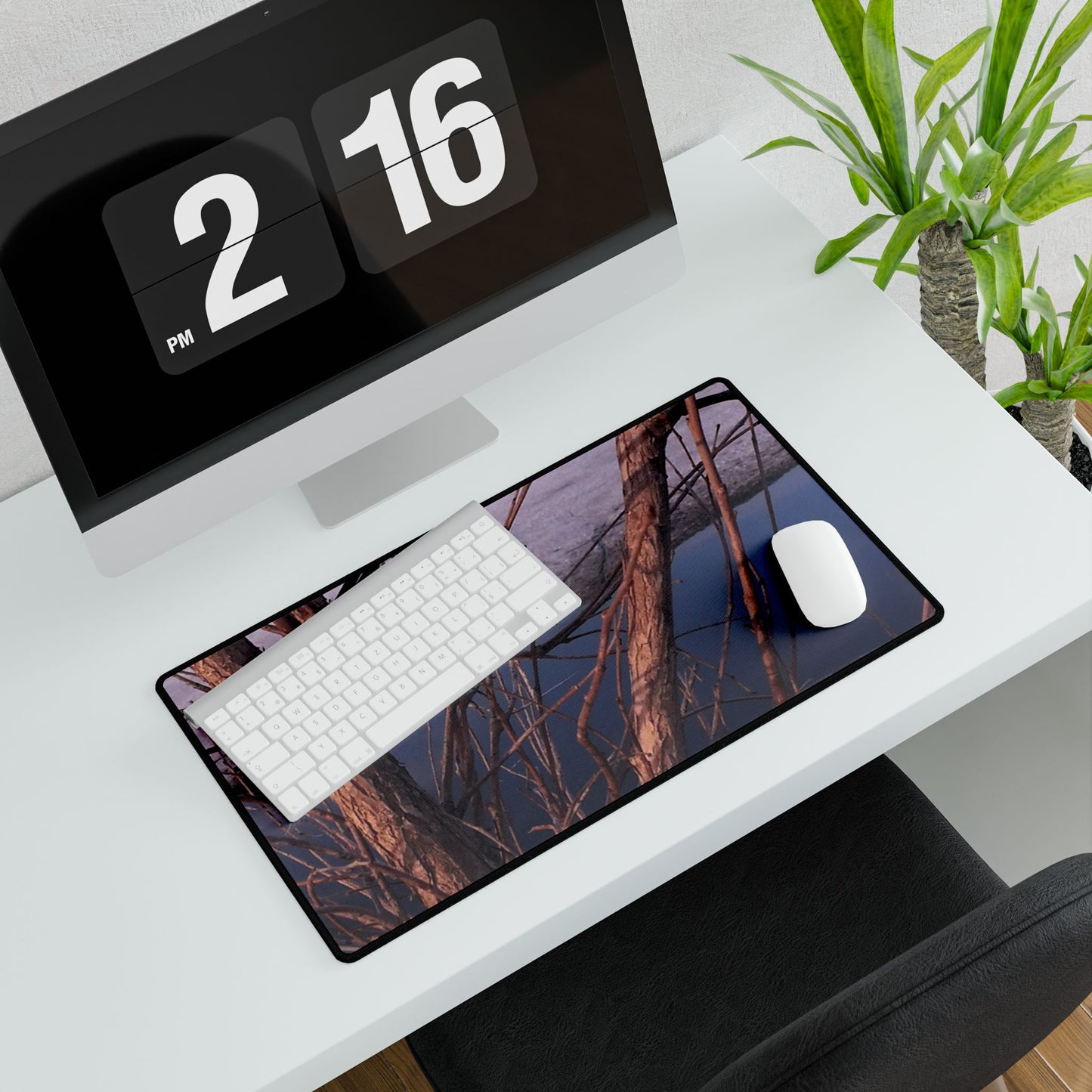 Computer Desk Mat -  Tree at Lake - Stylish & Functional Workspace Decor