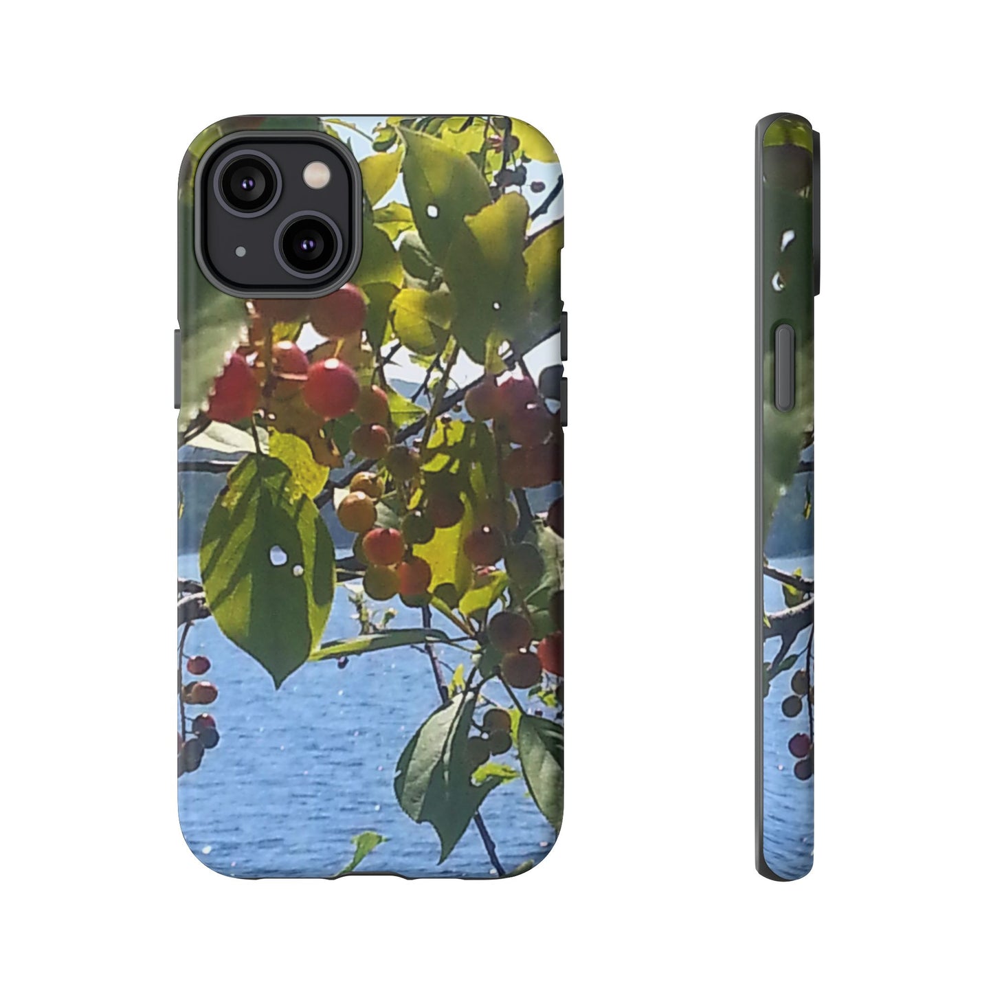 Phone Case - Nature-Inspired  - Vibrant Berry & Water Design