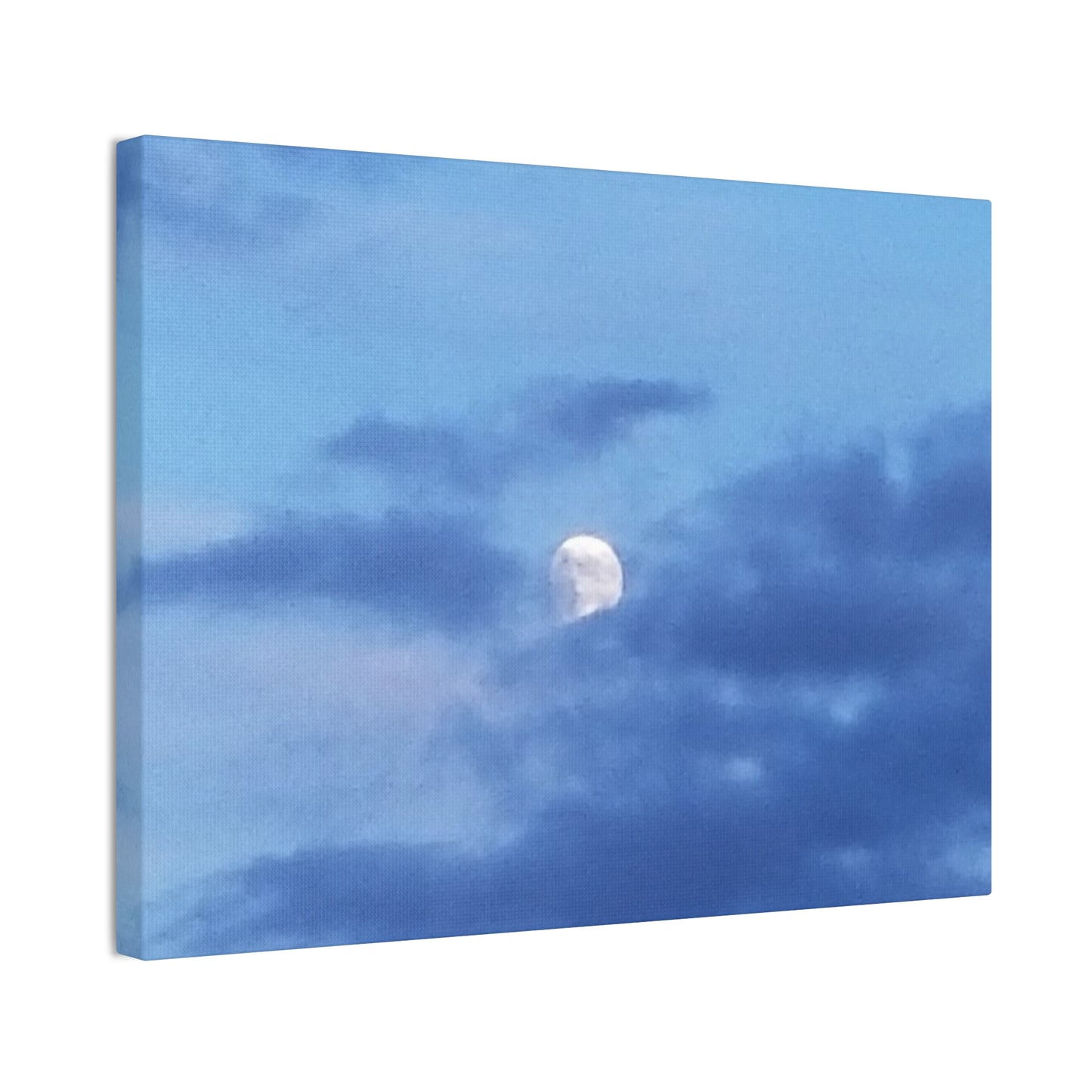 Canvas Art Print  Moonlit Sky- Serene Blue Wall Décor for Home