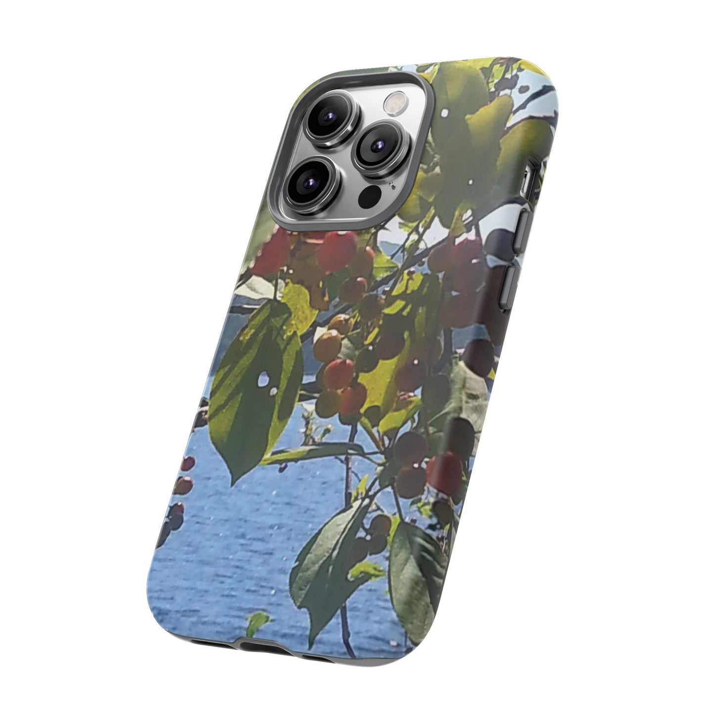 Phone Case - Nature-Inspired  - Vibrant Berry & Water Design