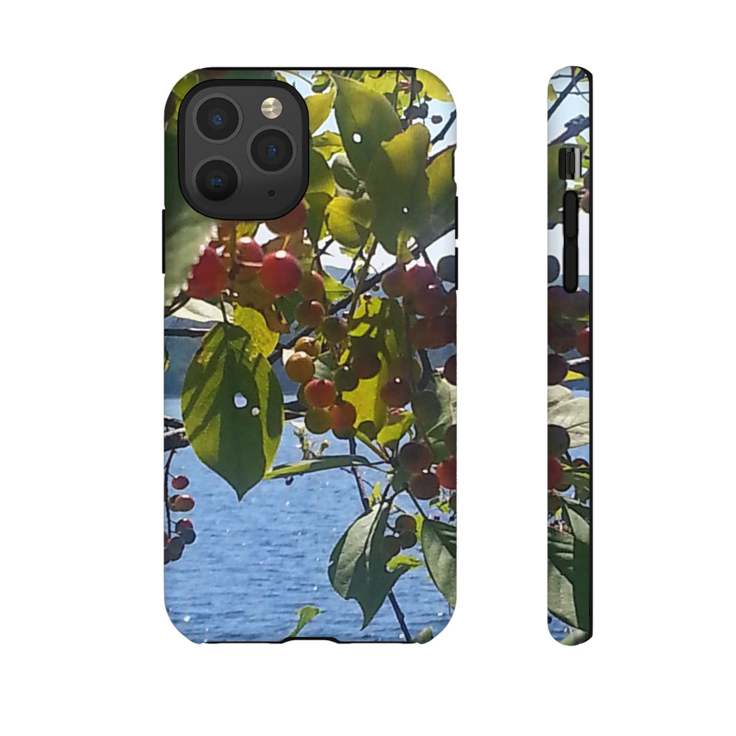 Phone Case - Nature-Inspired  - Vibrant Berry & Water Design