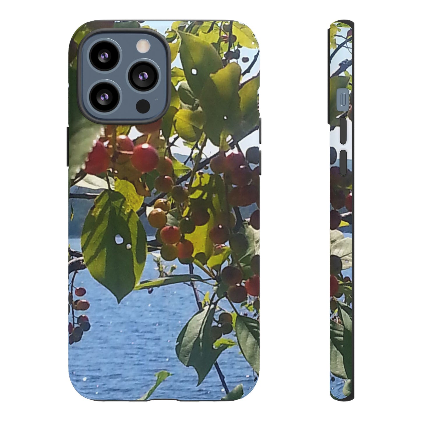 Phone Case - Nature-Inspired  - Vibrant Berry & Water Design