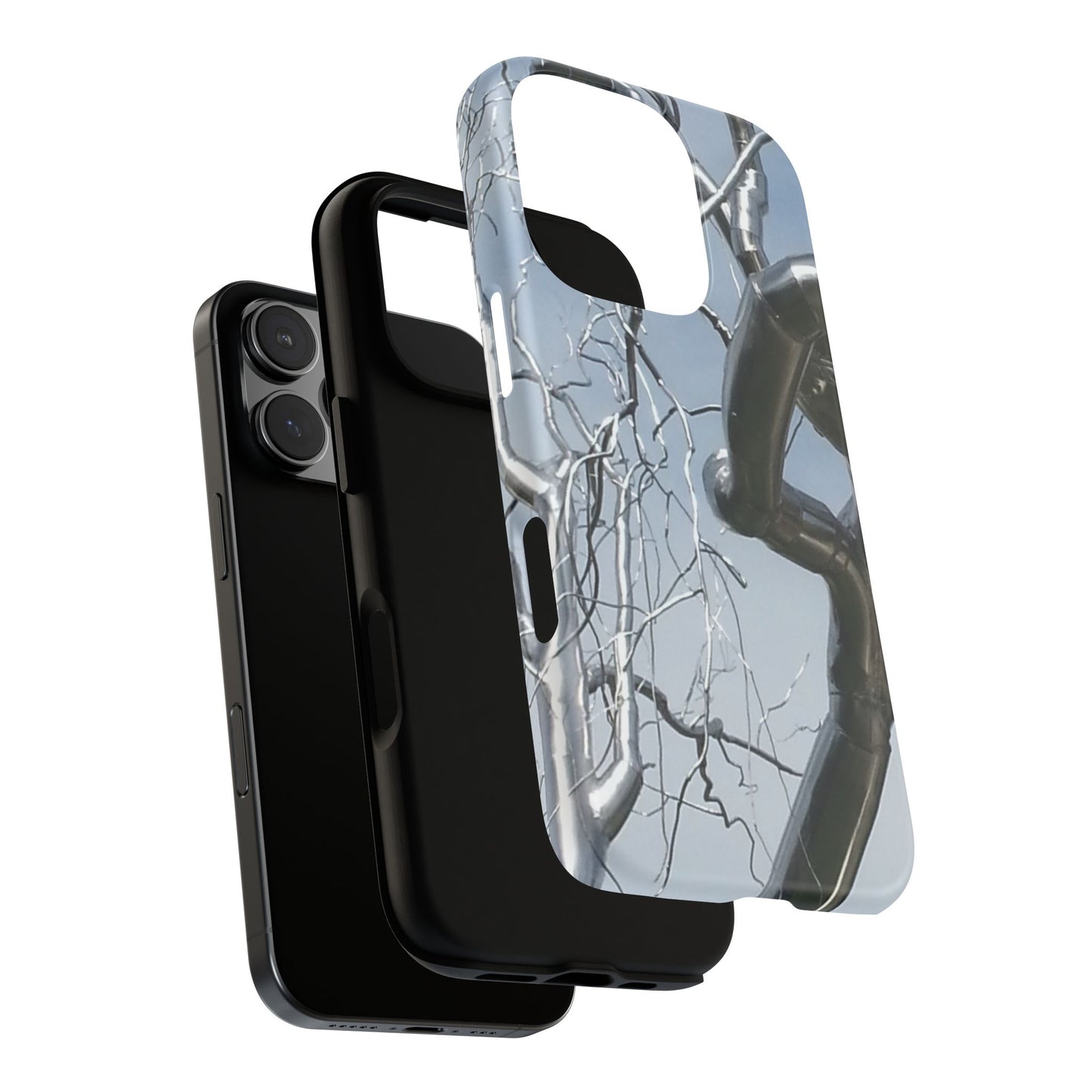 Phone Case - Durable Phone Protector with Bold Metal Nature-inspired Design