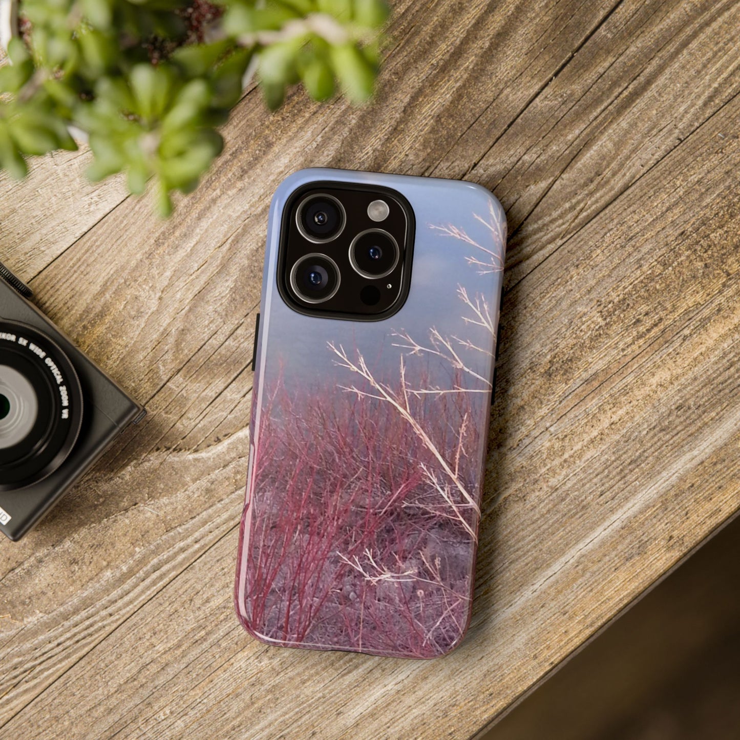 Phone Case - Nature-Inspired Winter Branches Coral Color